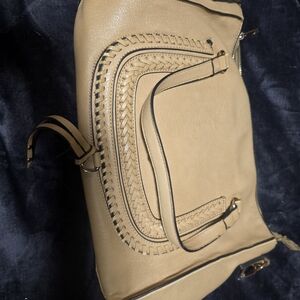 Sole Society Tan Hobo Bag with Braided Accents
